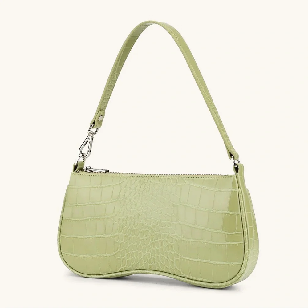 JW Pei Eva Shoulder Handbag - Sage Green Croc - Picture 2 of 10